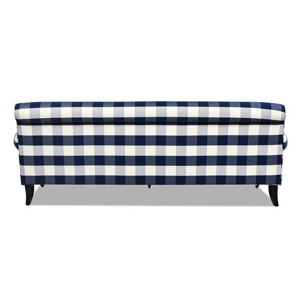English Elm Jennifer Taylor Home - Alana Three-Cushion Tightback Sofa In Elegant Blue Lattice Woven Fabric For Timeless Style & Comfort B2719P238315