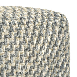English Elm Beatrix Handwoven Square Pouf Neutral Boho Footrest for Living Room or Bedroom B136P427590