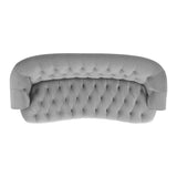 English Elm La Rosa Victorian Chesterfield Tufted Sofa, Opal Grey Velvet