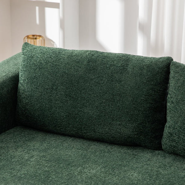 English Elm 71" Chenille Pull Out Sleeper Loveseat Convertible Floor Couch for Dorm or Guest Bedroom Green W3118P388901