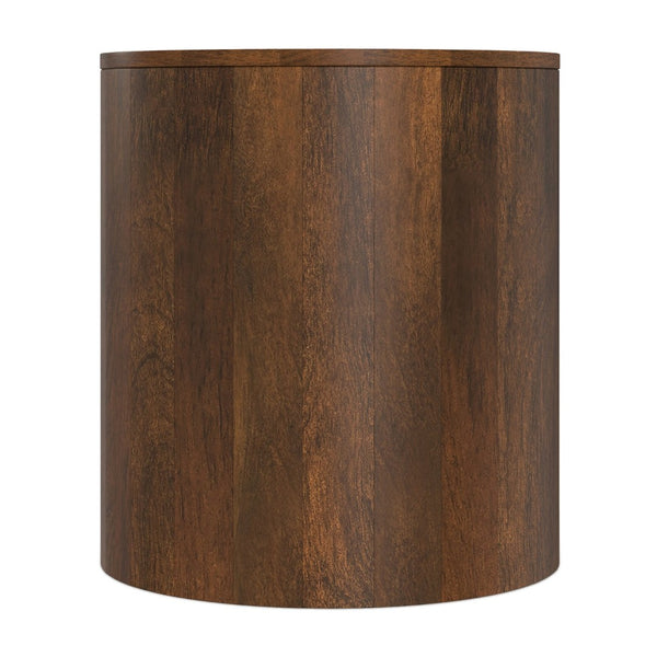 English Elm Millbury Solid Mango Wood Side Table Walnut Finish Farmhouse Accent for Any Room B136P419856