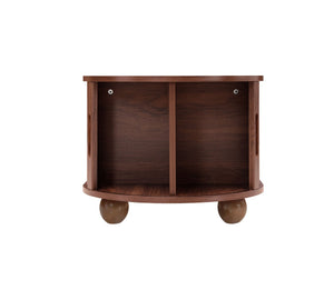 English Elm Coffee Table with Sliding Door Storage Dark Walnut Low Profile Modern Living Room W688P339193