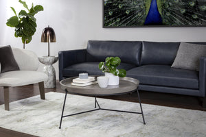 Sunpan Remy Coffee Table - Elegant Steel Frame with Unique Concrete Top for Chic Indoor & Outdoor Spaces Black / Grey