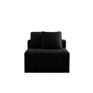 English Elm Sp-009m-black-1u Modular Corduroy Sectional with Reversible Chaise for Modern Living Rooms W3819P448406