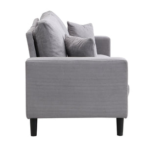 English Elm 74" Three Seat Sofa Hardwood Frame High Density Foam Upholstered Modern Living Room Light Gray W311P221220