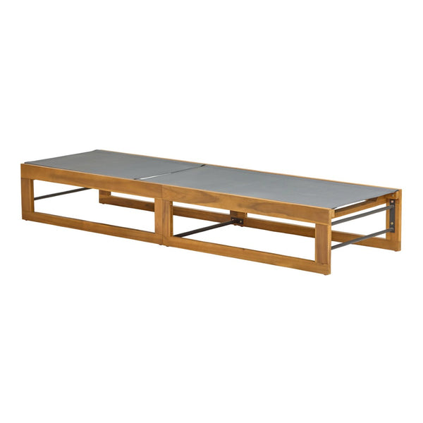 English Elm Mia Outdoor Acacia Wood Chaise Lounge with Breathable Mesh for Pool Deck or Patio N776P301495D