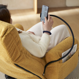 English Elm Adjustable ergonomic gaming lounge chair with 360° swivel, spring seat comfort and phone holder Yellow W244P172638