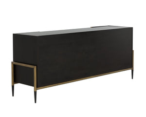 Sunpan Weldrick Sideboard - Luxurious Espresso Acacia Wood With Soft Closing Drawers & Elegant Metal Handles Brown Glass ,Wood 112268