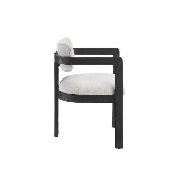 English Elm Modern Rustic Upholstered Dining Arm Chair with Sculptural Fluted Base, Curved Arms & Plush Comfort Black 24.5 L x 25.5 W x 40.5 H B011P366702