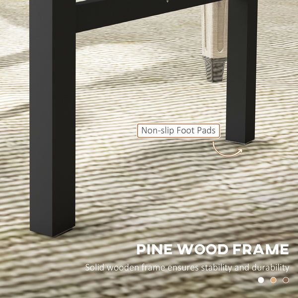 English Elm Homcom Farmhouse Armless Dining Chairs Set Of 4 - Rustic Black Slat Back Design, Space-Saving Comfort W2225P173889