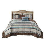 Madison Park Princeton Traditional 5 Piece Reversible Jacquard Bedspread Set MP13-7967 Blue