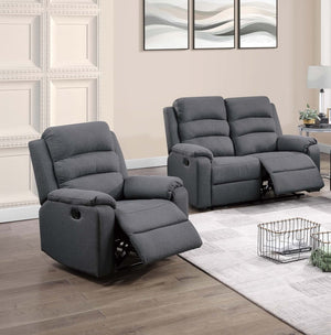 English Elm Modern Reclining Loveseat and Recliner Set Tufted Woven Fabric Living Room Duo B011S02377