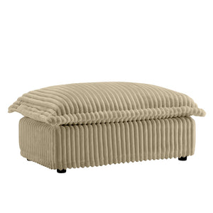 English Elm Koala Deep Seat Corduroy Ottoman Solid Wood Frame Washable Cover Living Room Camel W3041P272933