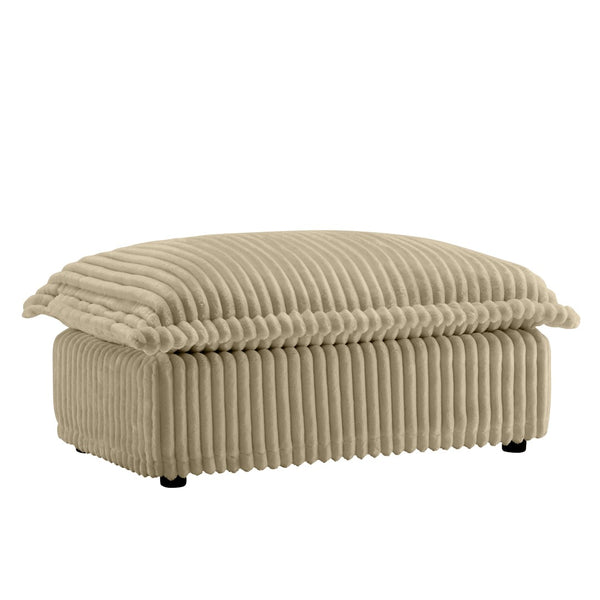 English Elm Koala Deep Seat Corduroy Ottoman Solid Wood Frame Washable Cover Living Room Camel W3041P272933