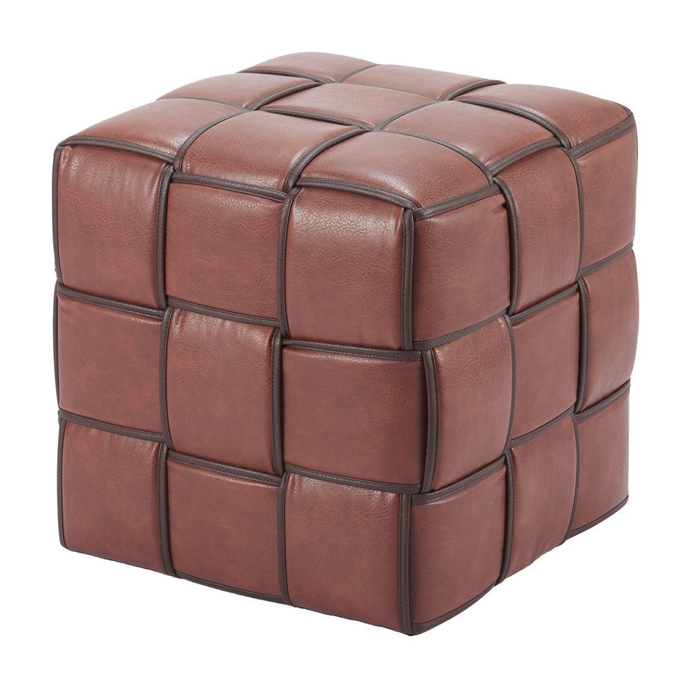 Zuo Modern Zare Ottoman Brown – Chic Faux Leather Design, Durable Construction For Modern Hospitality Spaces Brown 100% Polyurethane,Mdf,100% Polypropylene 110767-zuo-modern