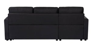 English Elm Sorrelle Linen Sleeper Sectional with Reversible Chaise and Hidden Storage Compartment B2749S00038