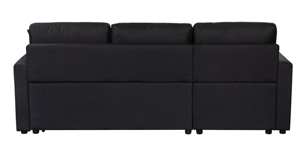 English Elm Sorrelle Linen Sleeper Sectional with Reversible Chaise and Hidden Storage Compartment B2749S00038