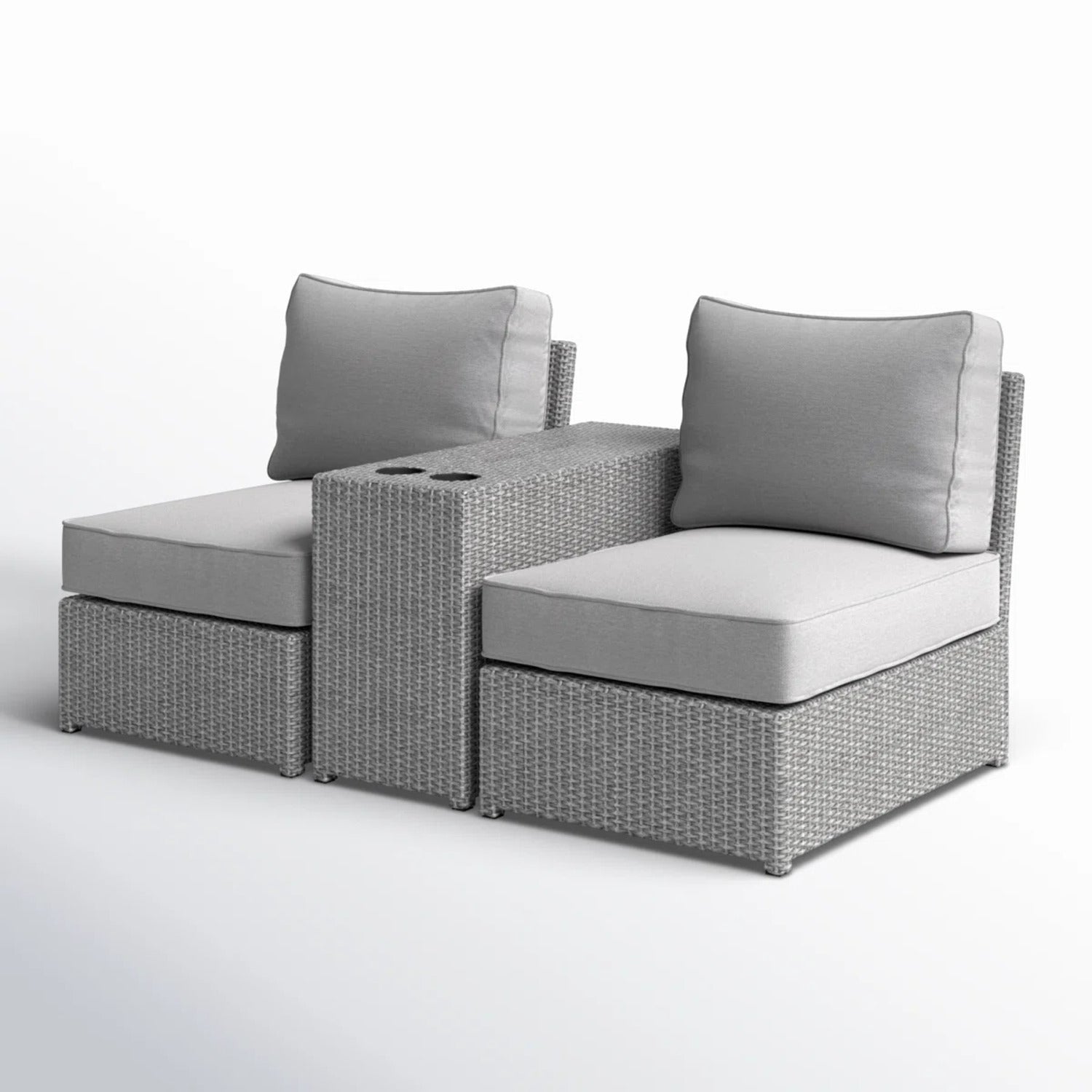English Elm Wicker Patio Sectional - Thumbnail 5