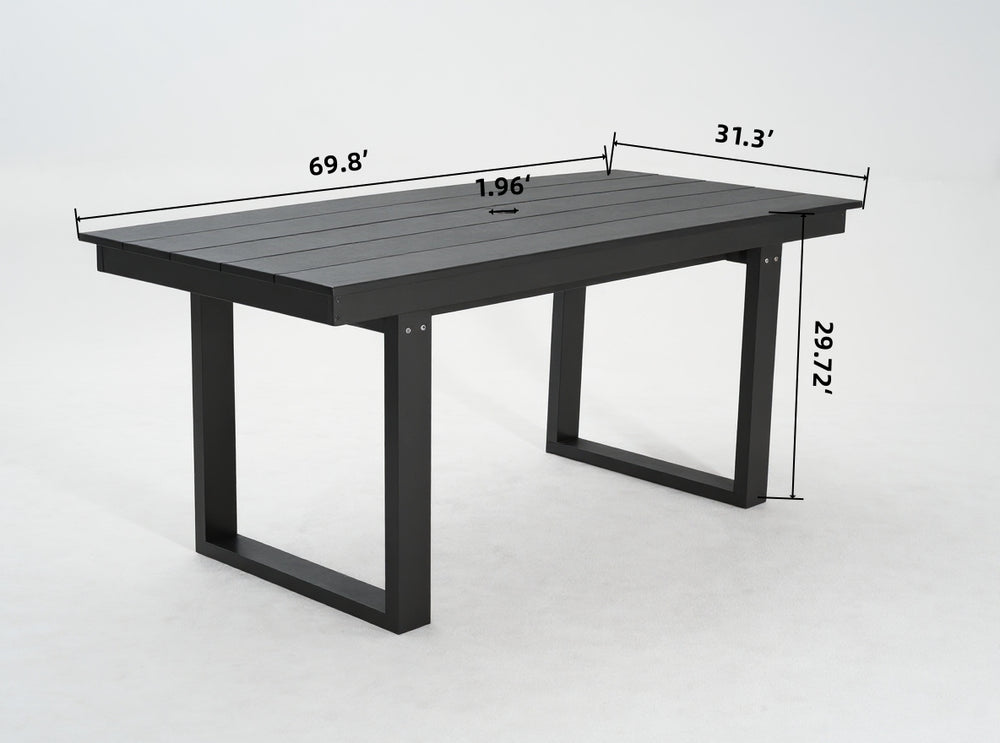English Elm 7-Piece Hdpe Outdoor Dining Set For 6 – Stylish, Weather-Resistant Patio Furniture For Any Space W3566S00010