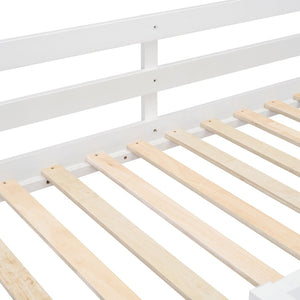 English Elm Twin Over Bunk Bed with Four Storage Drawers Open Shelving Kids Bedroom White LT000167AAK-1