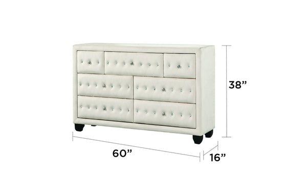English Elm Encore Modern Tufted Upholstered Queen 4Pc Bedroom Set - Elegant Beige Wood Design & Storage Solutions B009S01709