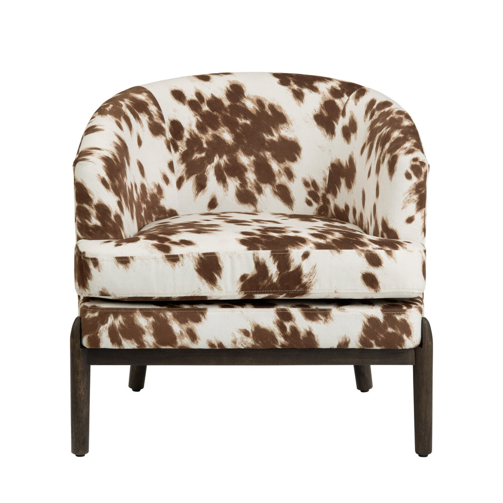 Crestview Collection Rustic Accent Chair With Cowhide Pattern - Durable, Stylish Living Room Furniture For Comfort Brown Polyester Cvfzr6151