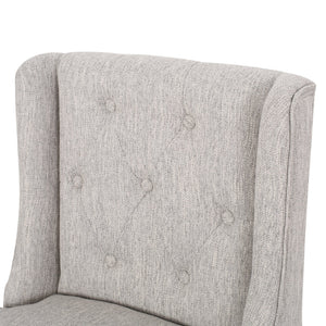 English Elm Christopher Knight Home® - Vienna Tufted Wingback Counter Stools Set of 2 — Elegant Fabric Seating, Button-Tufted Comfort, Durable Rubberwood Frame Light Grey+Natural 64853.00LGRY