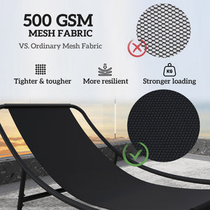 English Elm Outsunny Steel Frame Outdoor Rocking Chair Set with Mesh Seats and Thick Cushions W2225P485559