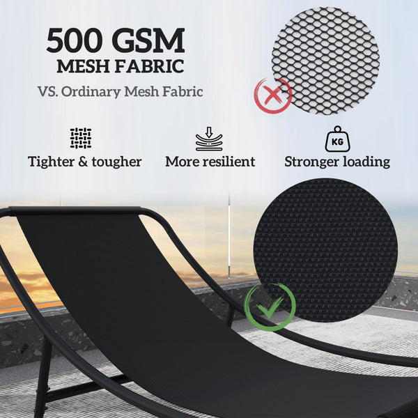 English Elm Outsunny Steel Frame Outdoor Rocking Chair Set with Mesh Seats and Thick Cushions W2225P485559