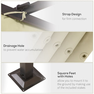 English Elm Outsunny 11.5' X 11.5' Stylish Retractable Pergola Canopy - Durable Metal Shade For Outdoor Spaces W2225P200901-GIGA