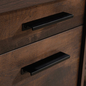 English Elm Computer Desk with Flip-Down Panel and Slide-Out Keyboard Tray, Built-In CPU Storage, Compact Durable Design Brown B356P367788