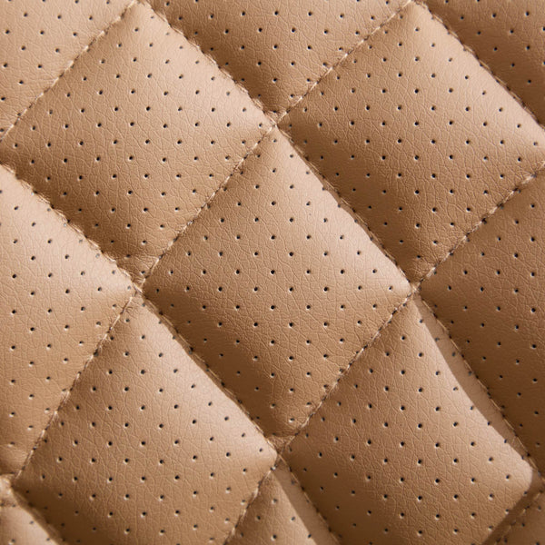 English Elm Dining Chairs Mid Century Modern Set of 2 with Curved Back Support, Perforated PU Upholstery, Cushioned Comfort and Floor-Protecting Adjustable Leg Caps khaki W1143P254985