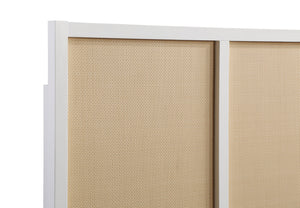 English Elm Barkley King Headboard - Coastal White Cane & Solid Wood Design With Adjustable Height For Versatility B050P393054