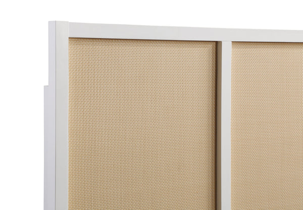 English Elm Barkley King Headboard - Coastal White Cane & Solid Wood Design With Adjustable Height For Versatility B050P393054