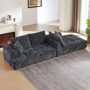 English Elm Chenille L-Shape Luxury Sectional Sofa - Oversized Modern Couch With No Assembly For Instant Comfort W2339S00080
