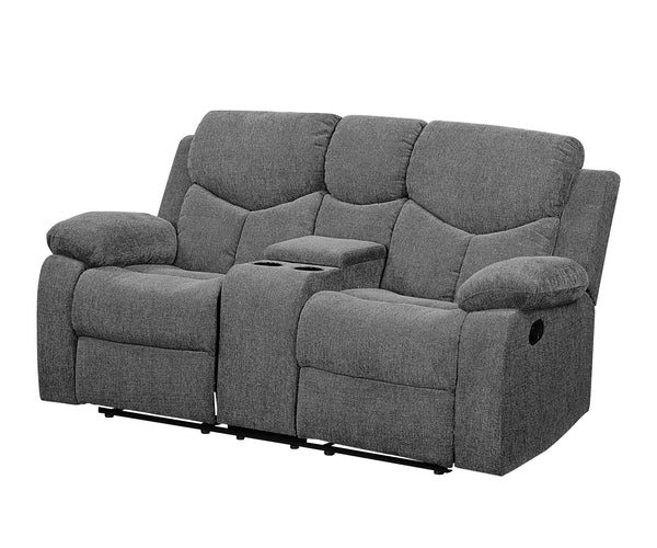 English Elm Kalen Gray Chenille 3-Piece Recliner Set — Soft Gray Chenille, Smooth Latch Recline, Modern Comfort B2726S00197