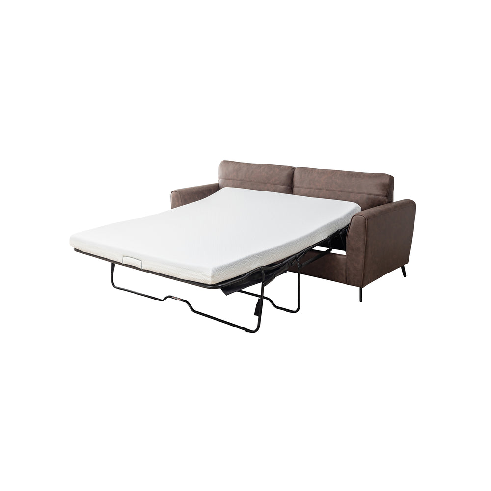 English Elm 2-Seater Convertible Sofa Bed - Stylish Faux Leather, Durable Wooden Frame, Space-Saving Comfort B347P409789