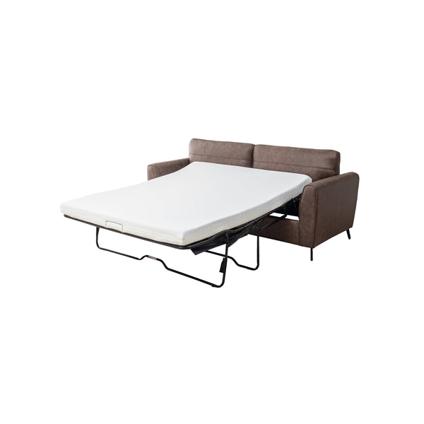 English Elm 2-Seater Convertible Sofa Bed - Stylish Faux Leather, Durable Wooden Frame, Space-Saving Comfort B347P409789