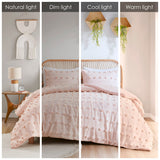 Intelligent Design Lucy Modern/Contemporary Clip Jacquard Duvet Cover Set ID12-2195 Pink