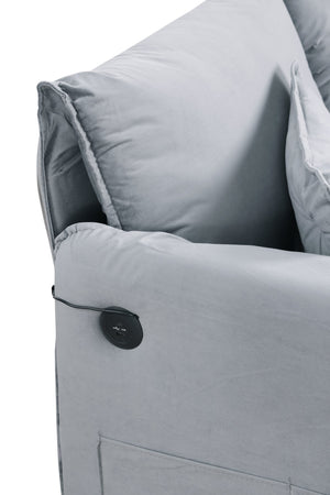 English Elm 3 In 1 Sleeper Sofa Couch Bed - Stylish Grey Velvet, Space-Saving Design, Versatile For Small Areas W1420P225081