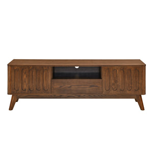 English Elm Mid Fluted TV Stand for 65" TV — Mid Century Modern Entertainment Center Set of Four, Storage, Solid Wood Legs W1801P195690