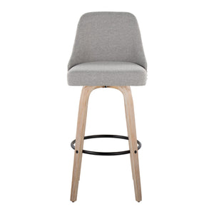 English Elm 30" Swivel Barstools Set of 2 Walnut Bentwood Faux Leather Chrome Nailhead Bar Height B202S01945