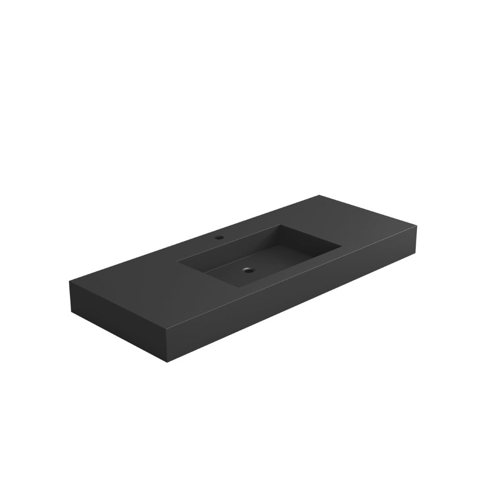 English Elm Stone Resin Seamless Basin Sink for Spa and Contemporary Bathroom Vanity Decor Matte Gray T3785P355773