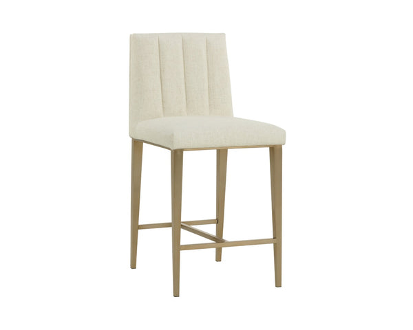 Sunpan WILBUR Counter Stool - Stylish Geralt Linen Upholstery with Durable Steel Legs for Everyday Comfort 112277