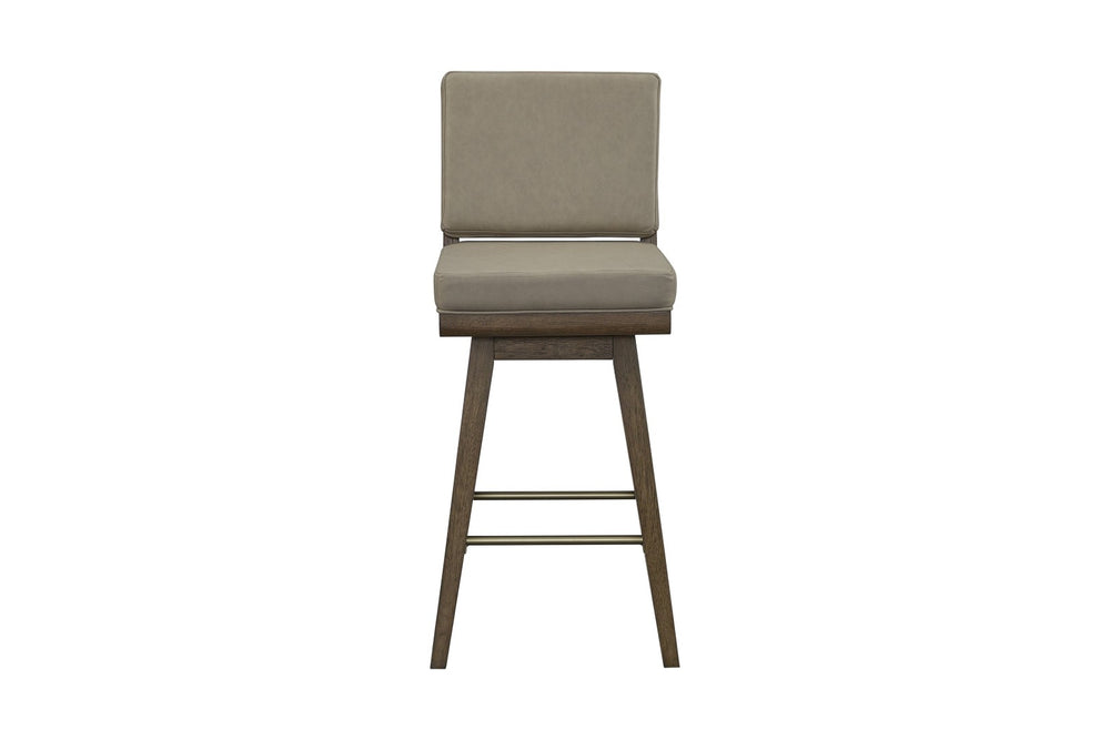 English Elm Latte Swivel Counterstool Set Wood Frame Auto-return Seat for Kitchen Islands Light Brown B2699P469527