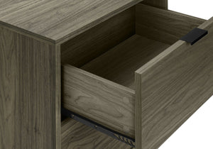 English Elm Accent Side Table Rustic Grey Laminate Compact Storage Cabinet Transitional Bedroom Grey B2710P461693