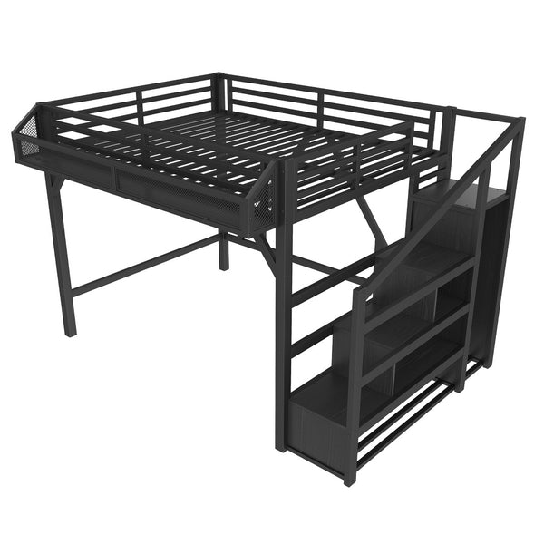 English Elm Twin House Frame Bed Pine Wood with Storage Drawers and Shelves for Kids Bedroom W1580S00410