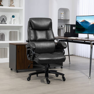 English Elm Vinsetto Pu Leather Office Chair For Desk, Big and Tall, 400Lb., Black