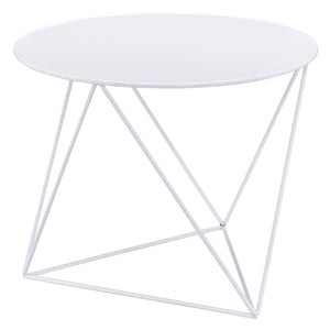 English Elm White Modern Geometric Metal Accent Table for Small Spaces — Durable Powder-Coated Scratch-Resistant Design B062P186454