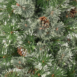 Christopher Knight Home® - Noble House - 7-foot Cashmere Pine Pre-Lit Clear LED Artificial Christmas Tree with Snowy Branches and Pinecones